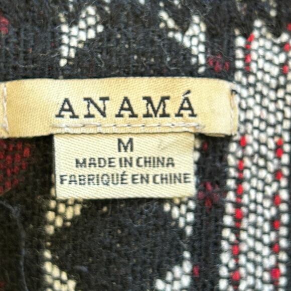 Anama Southwestern Tribal Cardigan Duster Medium Red Gray Western Boho Santa Fe - Picture 11 of 13